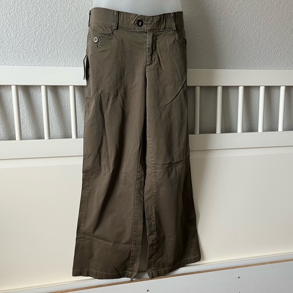 Vintage Pants - Y2K Vintage 90s olive green Wide Leg Pants Womens Size 8